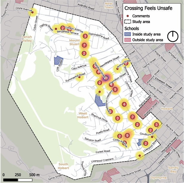 Places where crossing the street feels unsafe