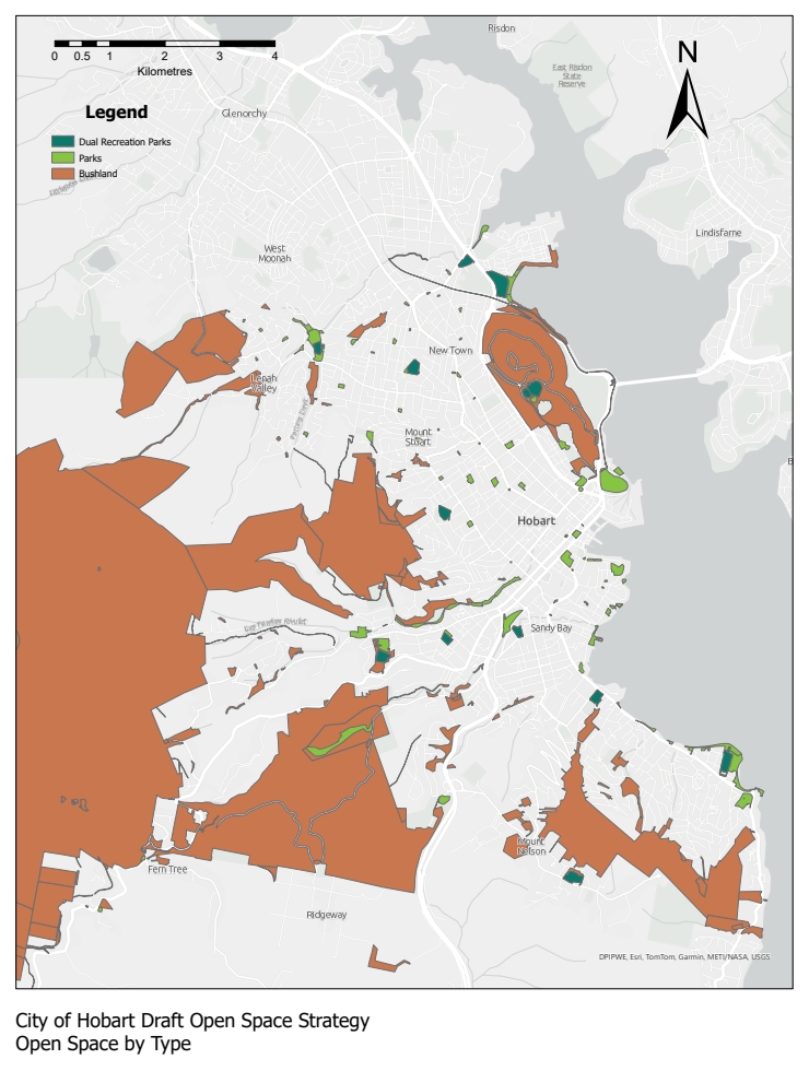 Open Space Map Hobart
