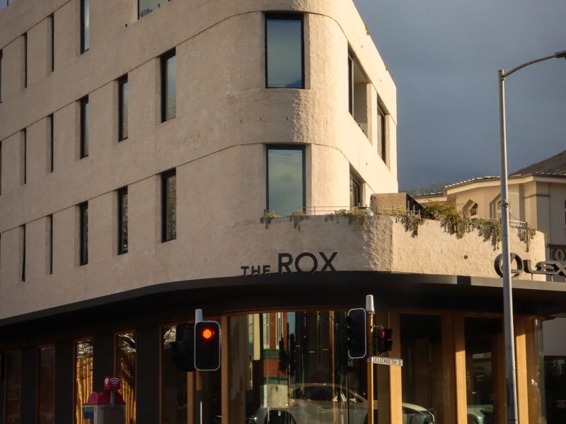 Photograph of the 4 storey building, The Rox, which is considered to be a good example of medium density housing in Hobart.