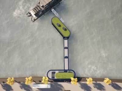 Top down view of the proposed Sandy Bay Ferry Terminal